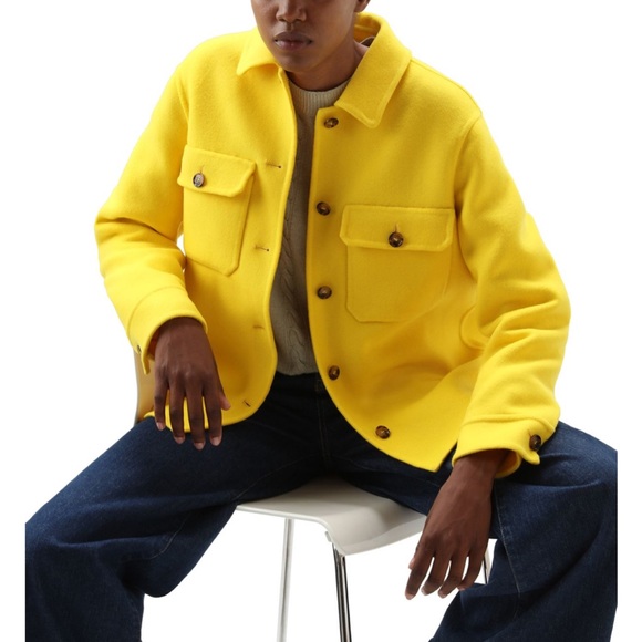 Woolrich Double Wool Overshirt - Citrus Yellow S - Picture 1 of 8